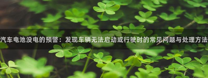 优发国际登录r8：汽车电池没电的预警：发现车辆无法启动或行驶时的常见问题与处理方法